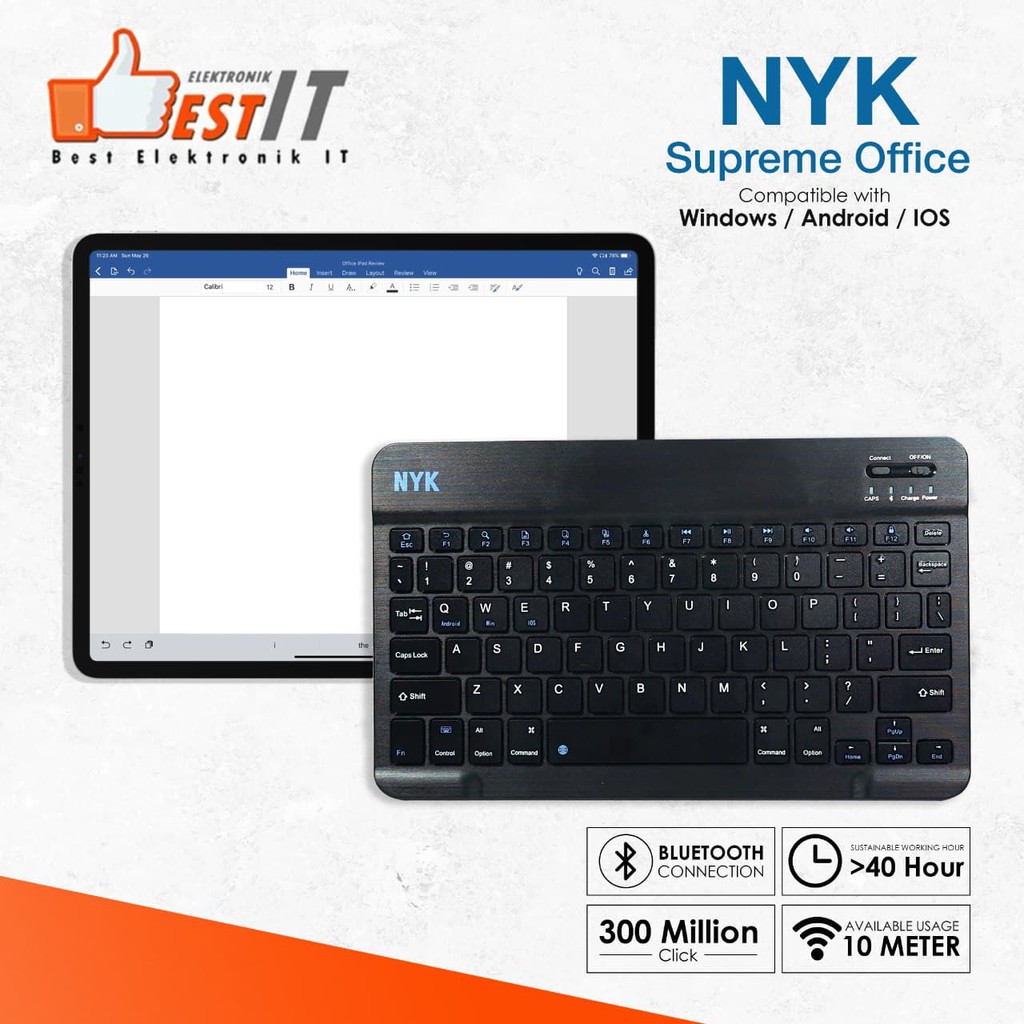 Mini Wireless Bluetooth Keyboard Slim NYK BT-90 Keyboard Bluetooth