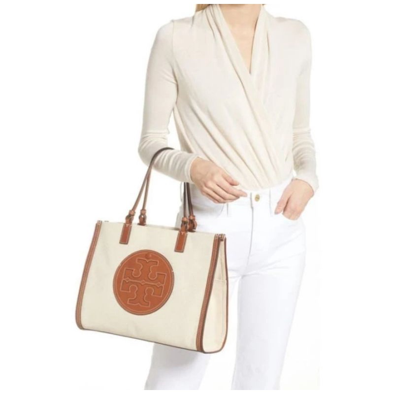 tory burch ella canvas tote