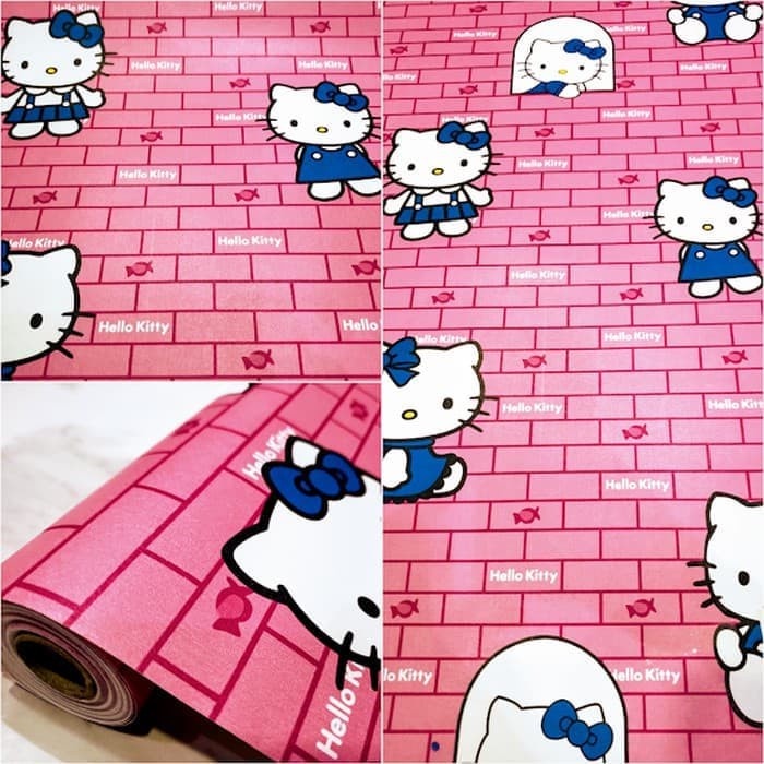 Wallpaper Dinding Motif Hello Kitty Bata Ukuran 10 Meter x 45 CM