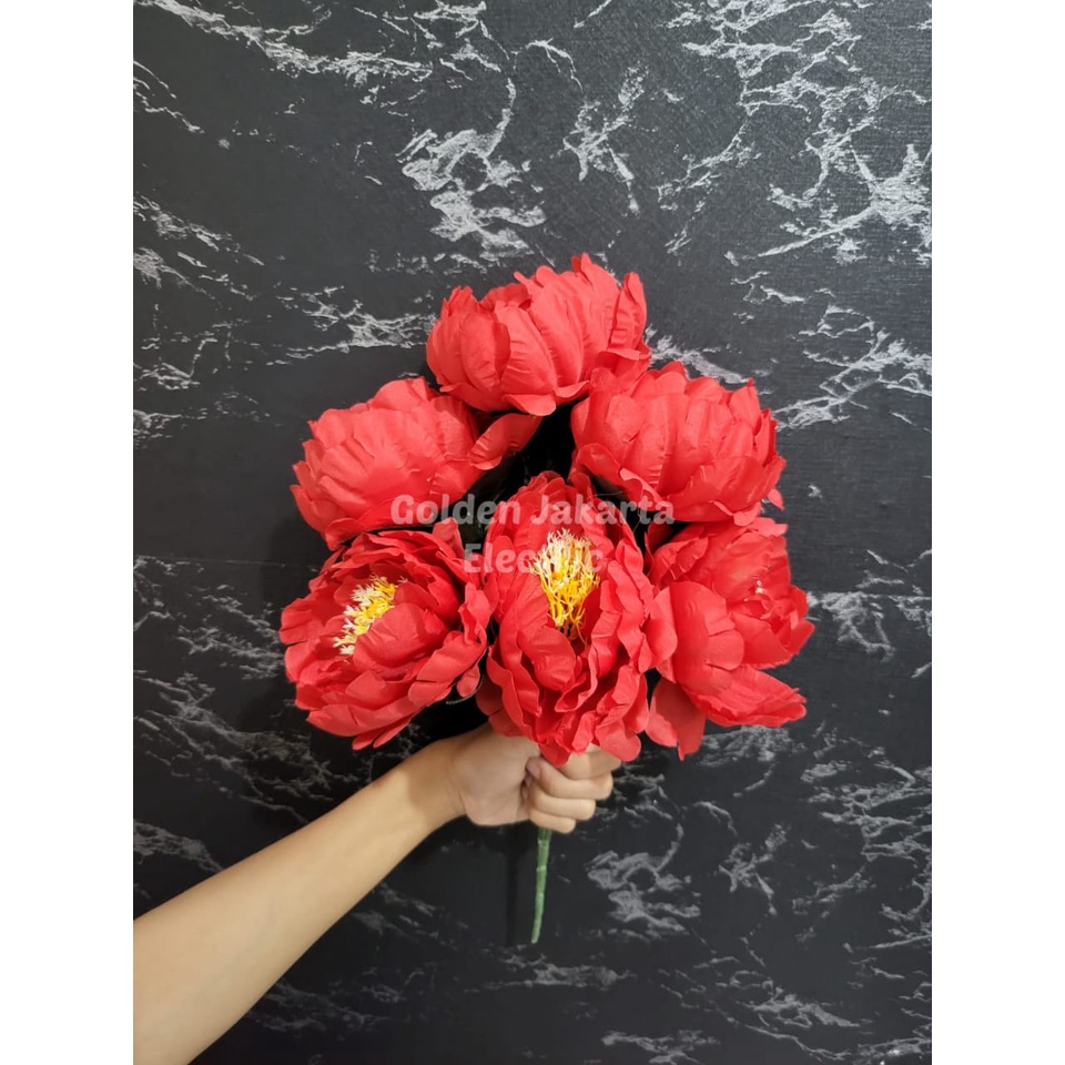 bunga mawar peony jumbo hias x6