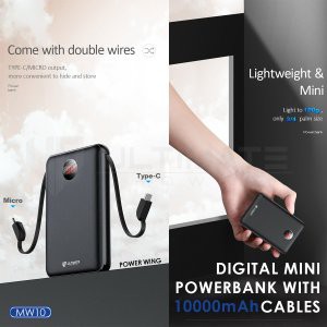 Power bank Ultimate Power Mini Digital 10000mAh with Cables MW10 Power Wing  as