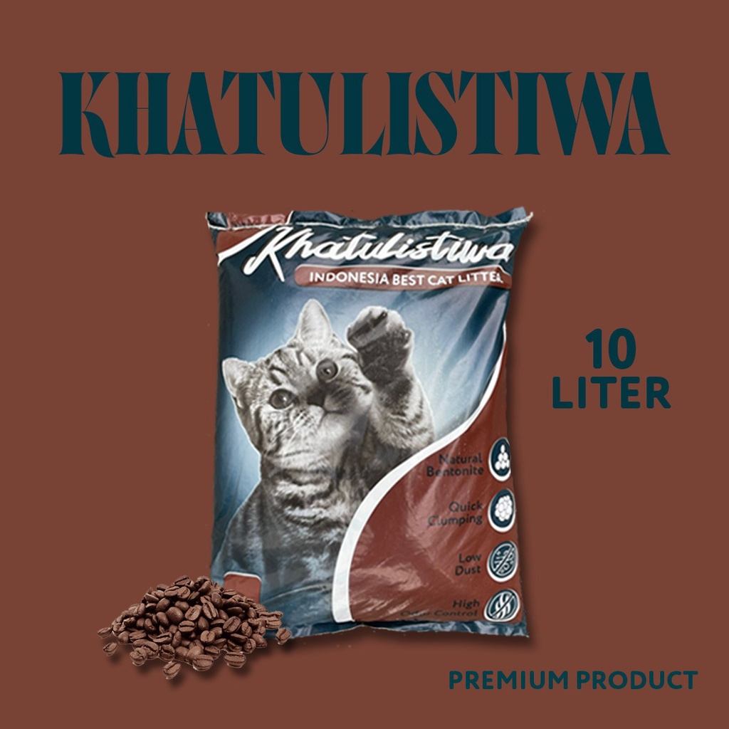 KHATULISTIWA Pasir Kucing Gumpal 10liter termurah premium catlitter wangi apel lemon kopi lavender