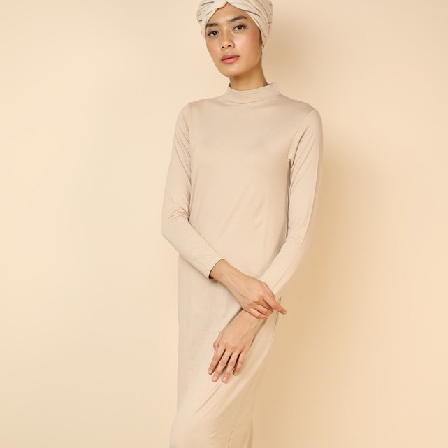 Manset Gamis Terusan TurtleNeck Lengan Panjang JADECLOVER T191