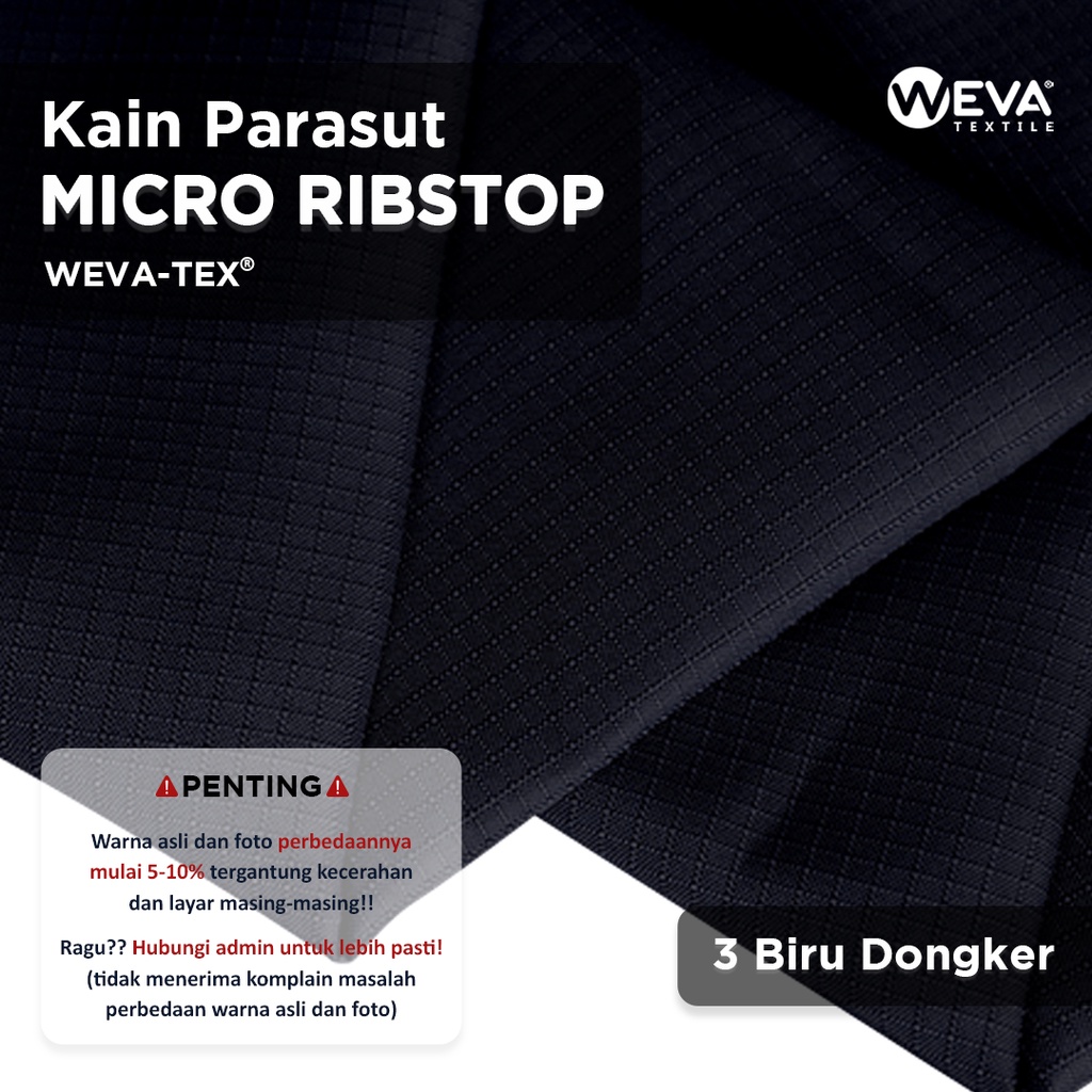 Bahan Kain Jaket Parasut Micro Ribstop Kain Waterproof Navy