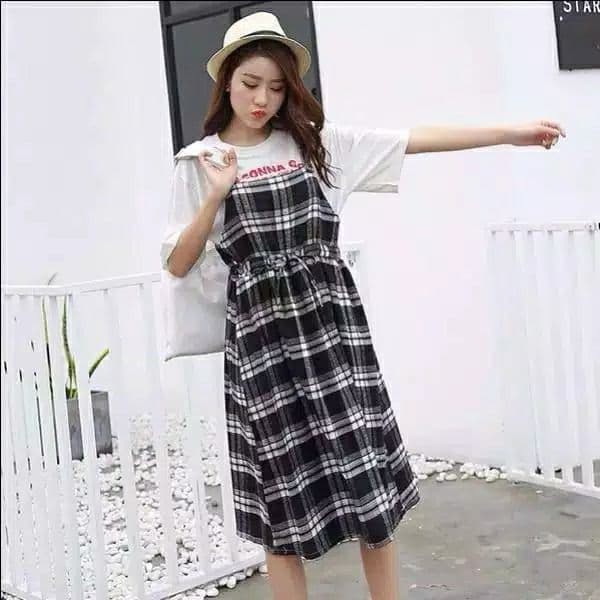 Baju Dress Square Overall Dress Anak Remaja | Overall Anak ABG | Baju Anak Kekinian | Fashion Anak
