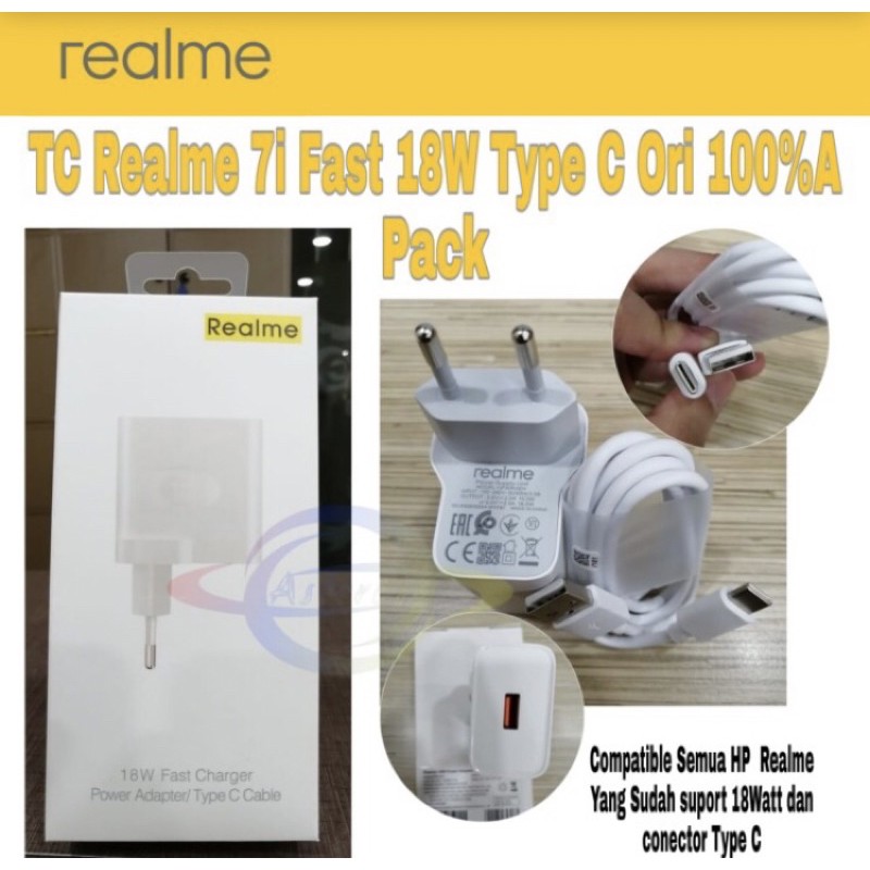 Original Charger Realme 7i 18W TypeC