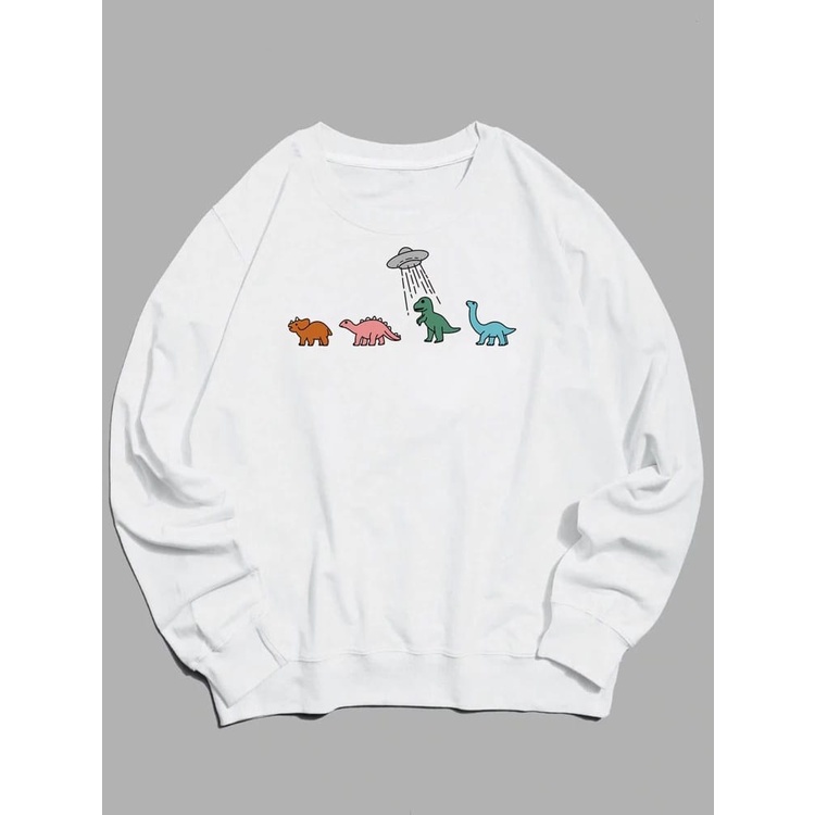 DINO FAMILY Sweater Crewneck || DINO FAMILY Basic Sweater Sz M - XL ( Pria &amp; Wanita )