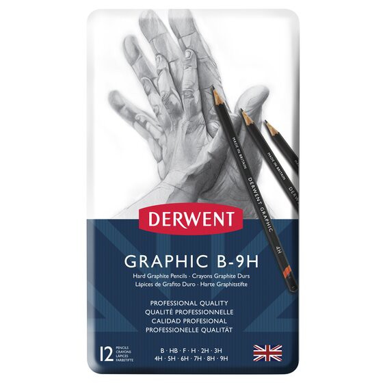 Derwent Graphic Hard Pencils 12 Tin