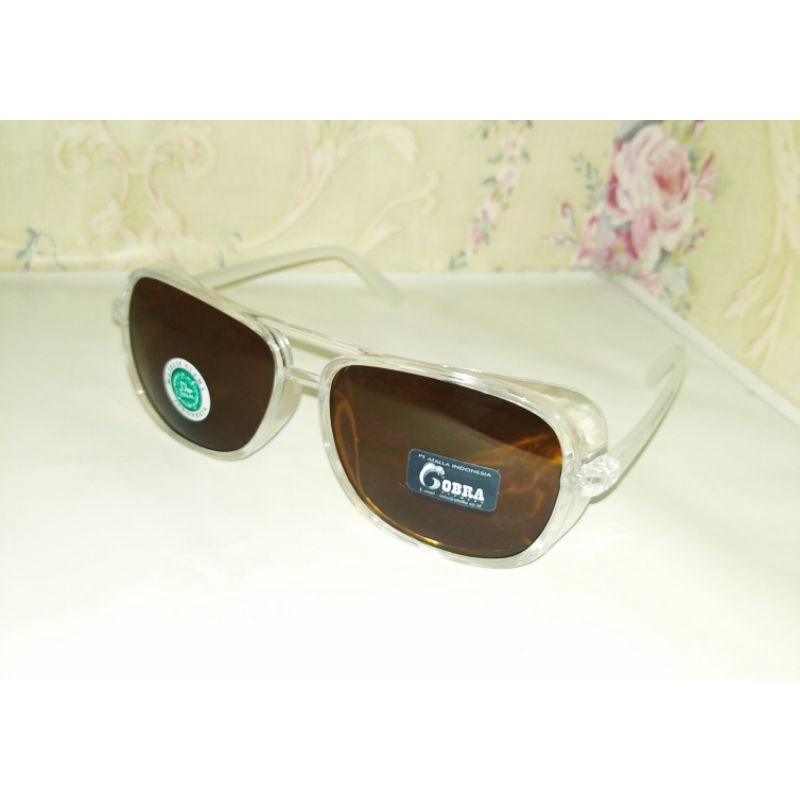 Kacamata motor jadul steampunk APD kacamata gaya pria wanita lensa coklat