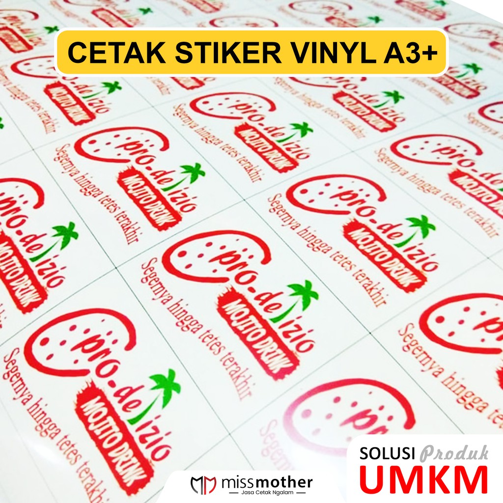 

Cetak Stiker Vinyl A3+ Kemasan Makanan Minuman Online Sop