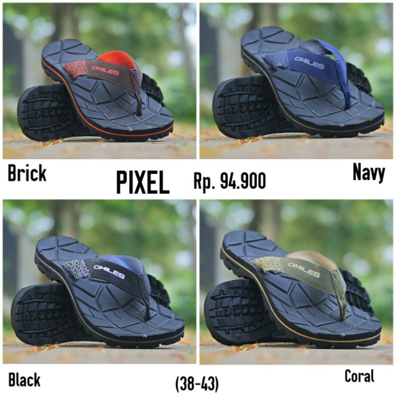 aansal omiles pixel-sandal jepit-sandal karet.