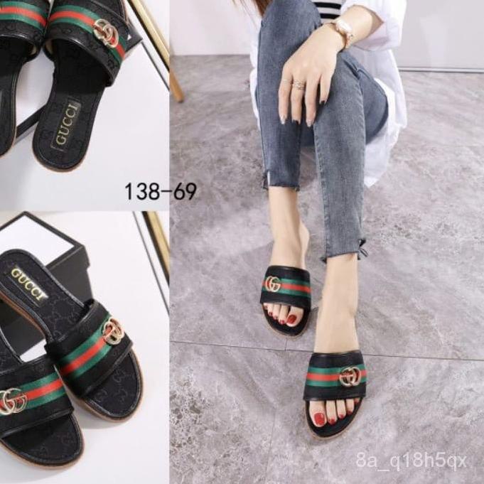 ❤[BIG ⚡ALE]❤ Sendal Wanita GUCCI Sandal Gucci Grade Ori Sandal Teplek Wanita VT 98 produck terlaris