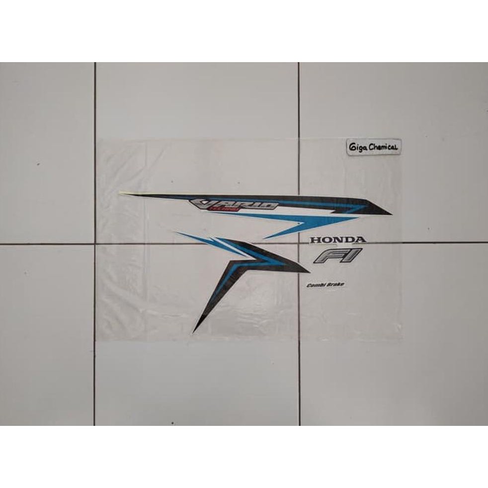 Cutting Striping Stiker Vario 125 Fi Techno 2016 2017 Putih Lis Biru Original