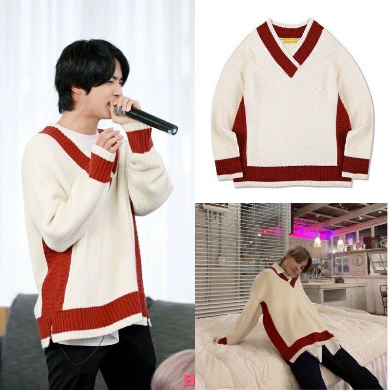 READY SWEATER BTS JIN OVERSIZE KOREAN STYLE / SWEATER RAJUT BTS / BAJU BTS SEOKJIN / CARDIGAN BTS