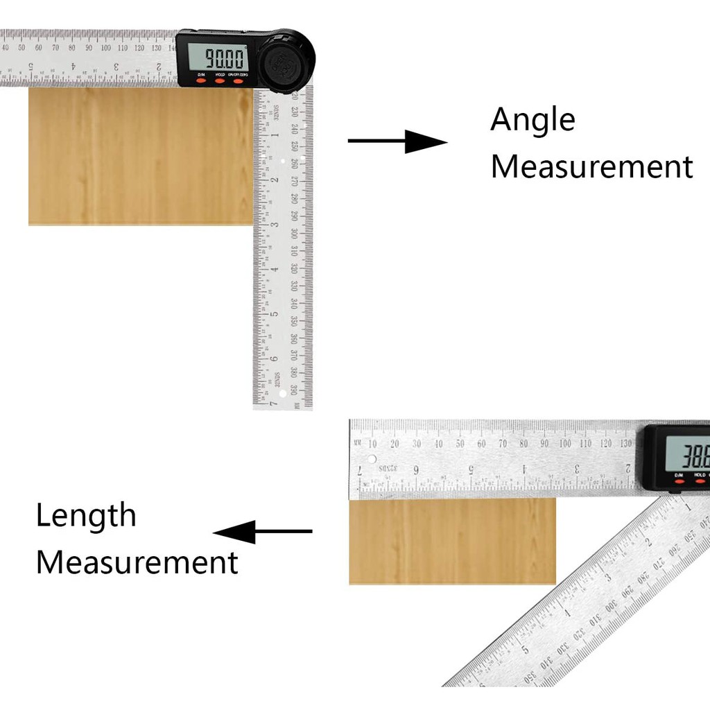 Goniometer Digital Angle Ruler Protactor Penggaris Bujur Derajat 200mm 2in1