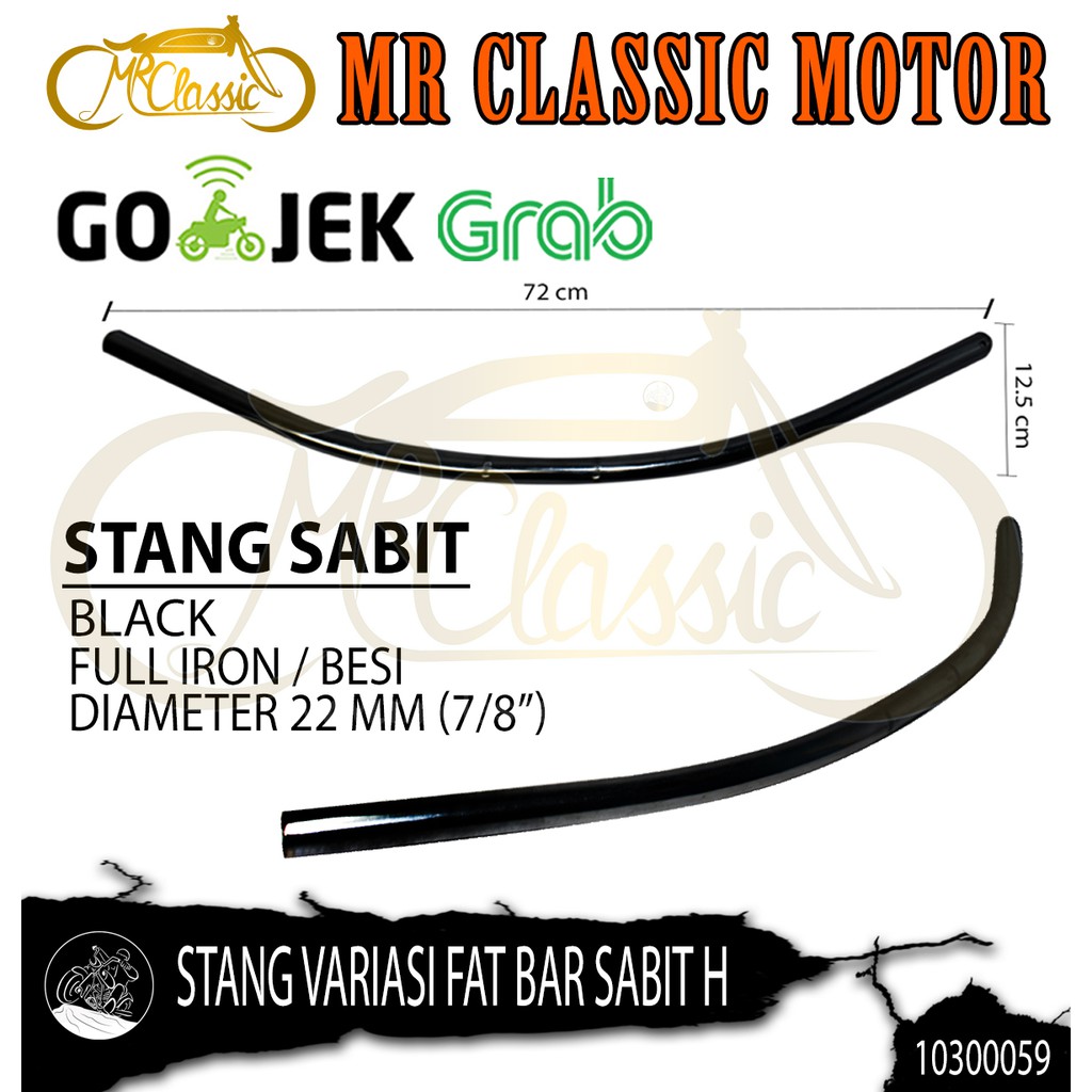 Stang Motor Fat Bar Sabit Tebal Hitam Custom Variasi