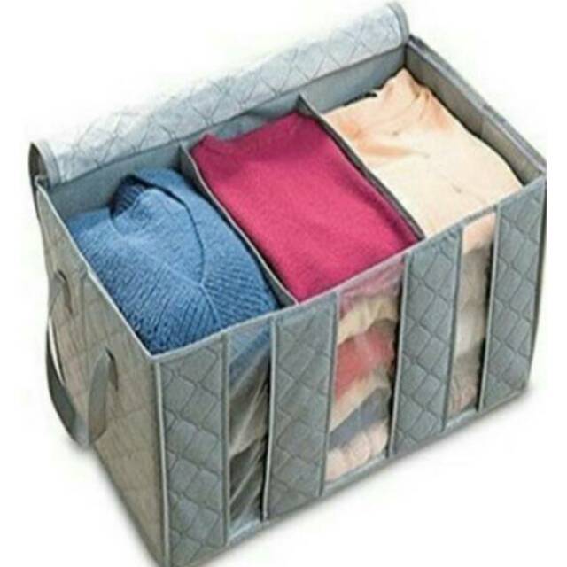 Bag organizer original tempat baju sekat 3 storage tas baju bekas box multiguna penyimpan pakaian