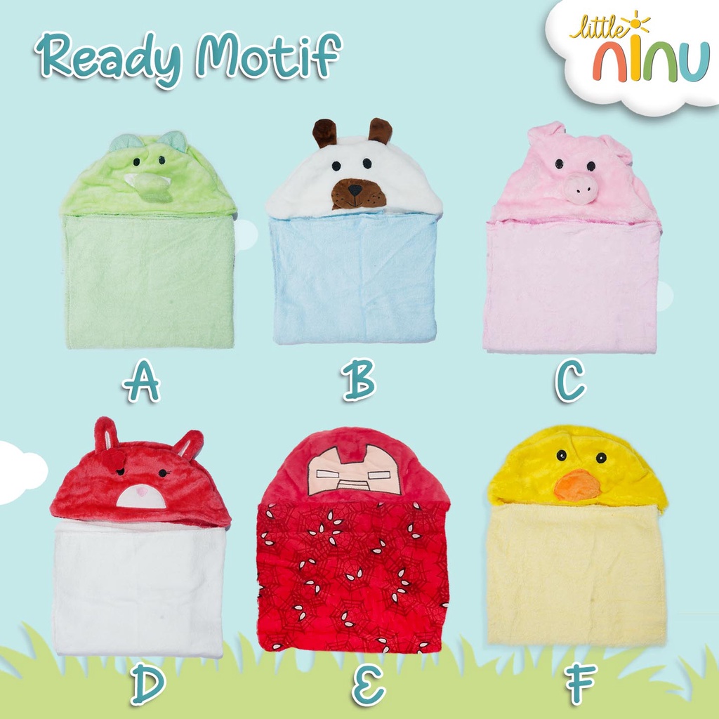 Little Ninu Handuk Ponco Hoodie Karakter Anak 0002