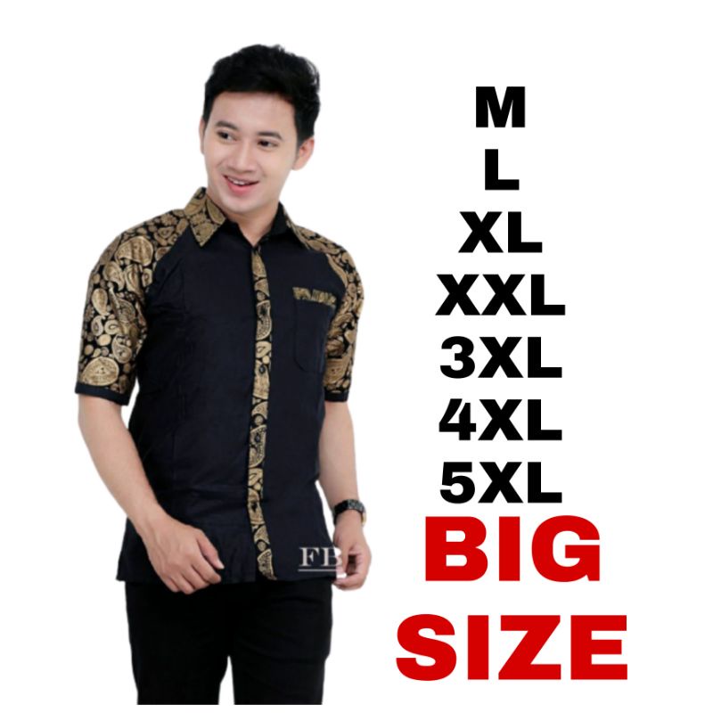 FIKDA Batik KOKO  Jumbo M / 5XL koko  Lengan Pendek Motif 13 MURAH BATIK JUMBO