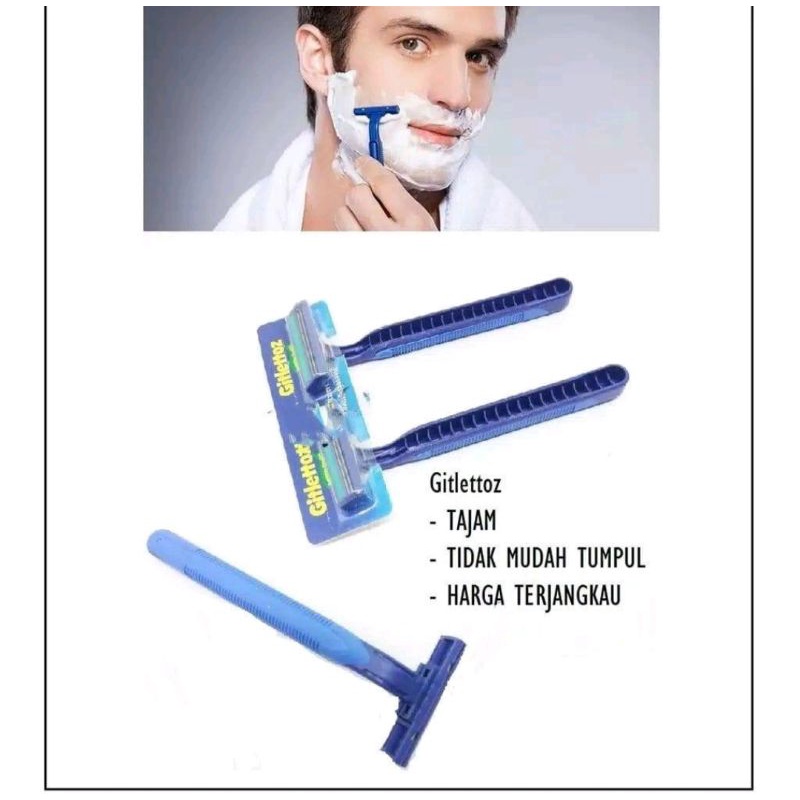 Alat cukur kumis biru 2 mata pisau + kemasan