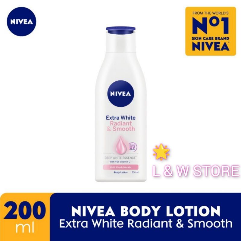NIVEA Extra White Radiant &amp; Smooth 100ml dan 200ml