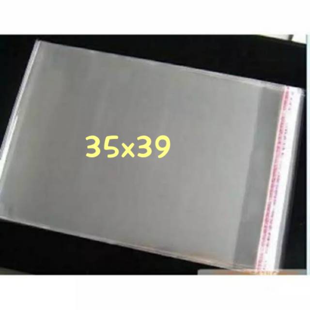 OPP 35x39 undangan baju pakaian garmen roti kue kerupuk plastik dengan perekat 1 pak isi 100lembar