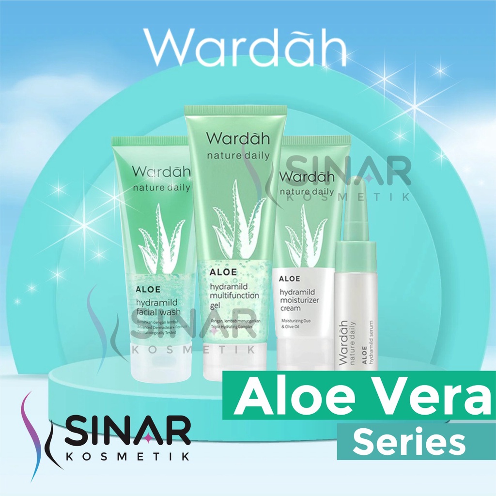 ✦SINAR✦ Wardah Nature Daily Aloe Hydramild Series - Facial Wash - Multifunction Gel - Moist Cream