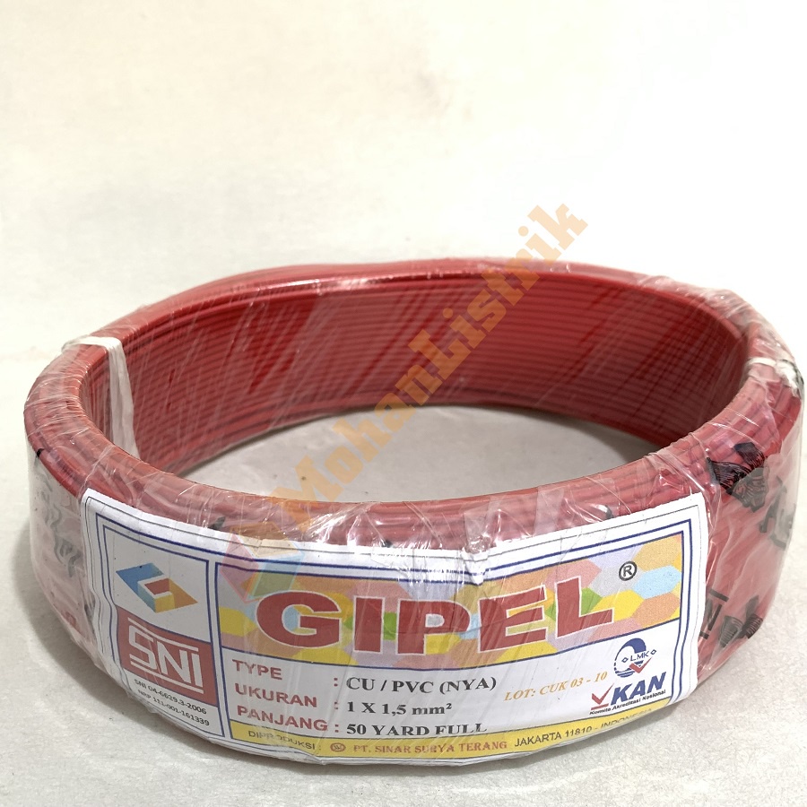 KABEL NYA TUNGGAL ENGKEL 1x1,5MM 50 YARD FULL GIPEL SNI ETERNA SUPREME