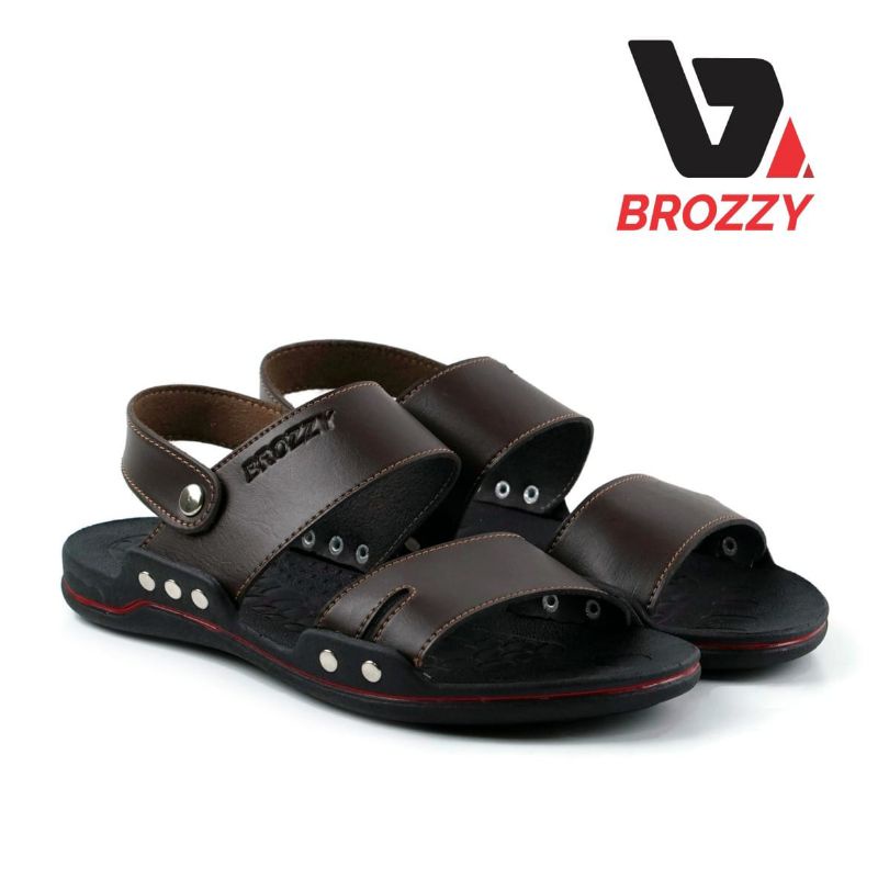 sandal kulit pria BROZZY B04/ japan casual style/TERBARU