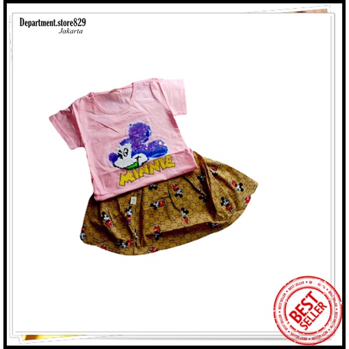 ♥DPS829♥U09 Baju Setelan Anak Cewek / Setelan Anak Perempuan Bahan Nyaman Motif Minnie Mouse