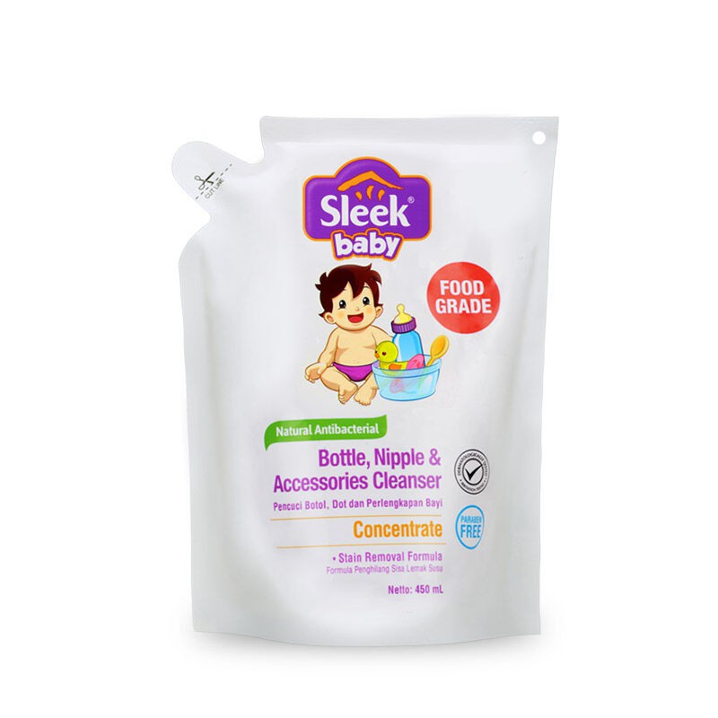 Sleek Bottle Nipple and Baby Accessories Cleanser Refill 900 ml / Sleek Cleanser / Sabun Cuci Botol