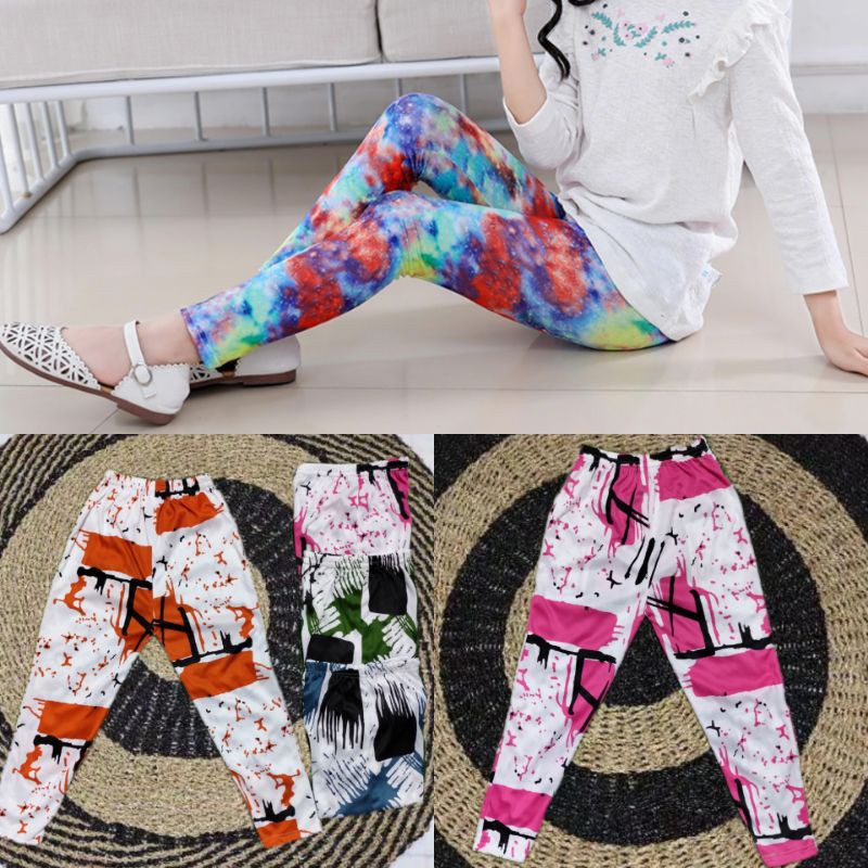 Legging tie dye anak 4 sampai 10 tahun motif abstrak