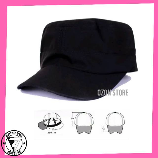 Topi Komando Militery Polos - Hitam