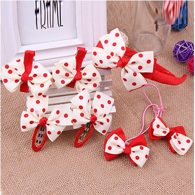 7Pc Set Bandana + Jepitan + Karet Rambut Anak Gaya Korea Fashion Hair Clip Bando Korean Kid