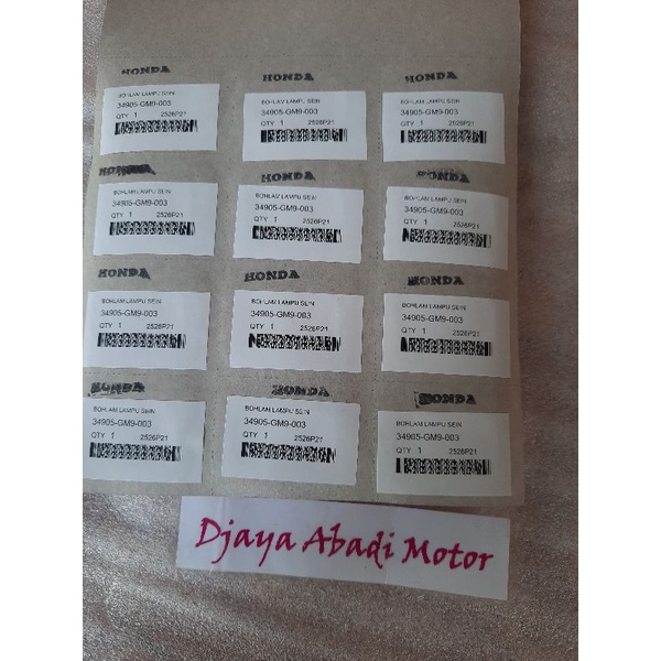 LAMPU SEIN BOHLAM LAMPU RITING RETING SIGN HONDA ASTREA PRIMA GRAND SUPRA ORIGINAL AHM