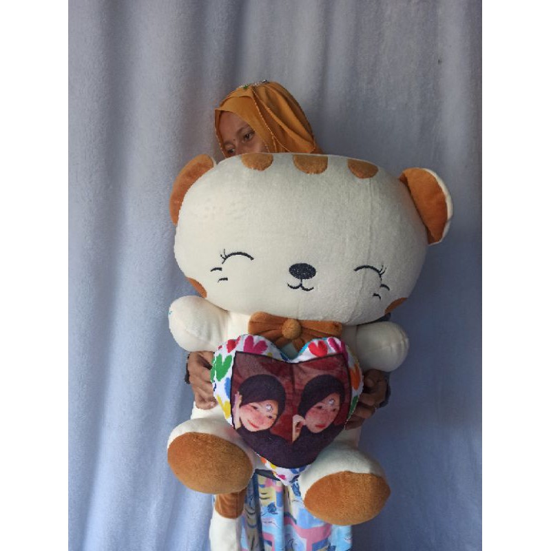 BONEKA KUCING CANTIK JUMBO COSTUM nama atau photo