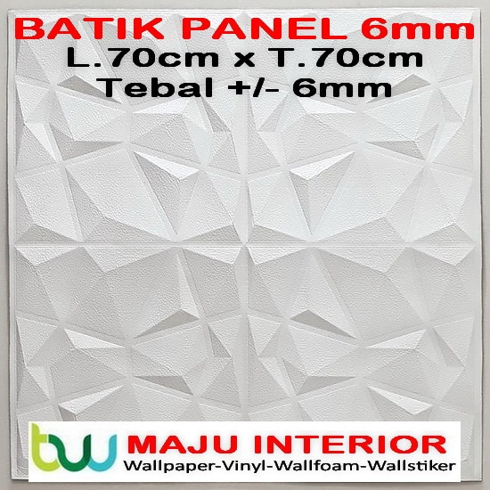 Wallpaper 3D Bata 70x77 cm Walpaper Dinding 3D Brick Foam Motif Anak Doraemon Hello Kitty Stiker-Panel Putih 6mm