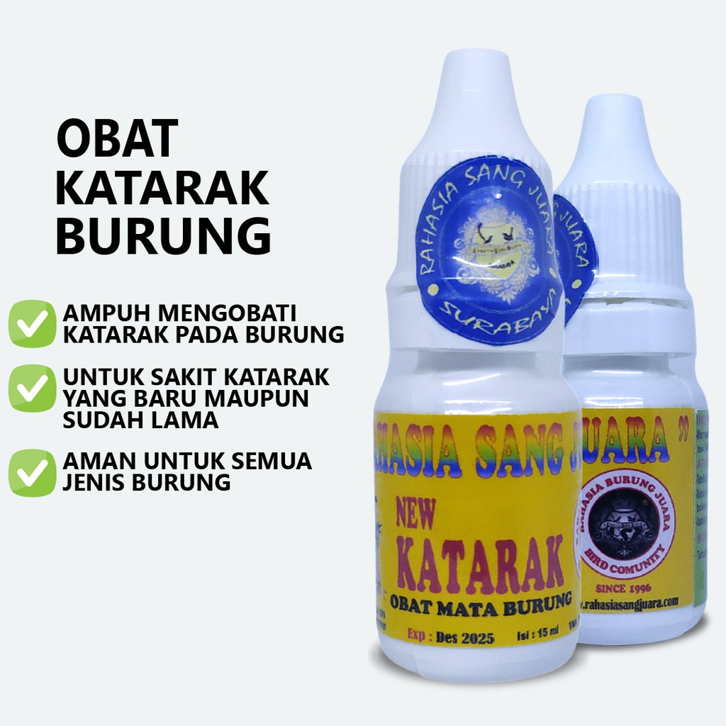 OBAT KATARAK BURUNG MURAI KACER LOVEBIRD KENARI CUCAK IJO PLECI