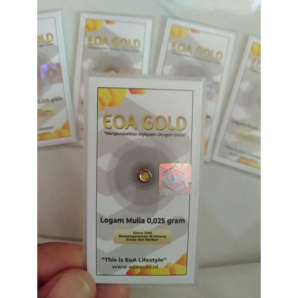 EOA GOLD LOGAM MULIA UKURAN KECIL 0,025GRAM 24 KARAT 99,9