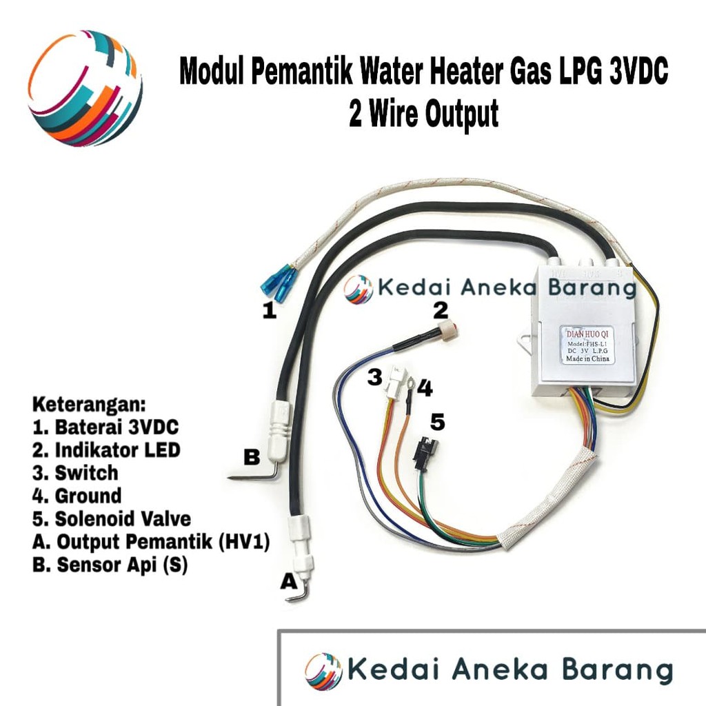 Module Modul Ignition Igniter Pemantik Gas LPG Water Heater FHS-L1 FHS L1 3V 3VDC 2 Wire Output