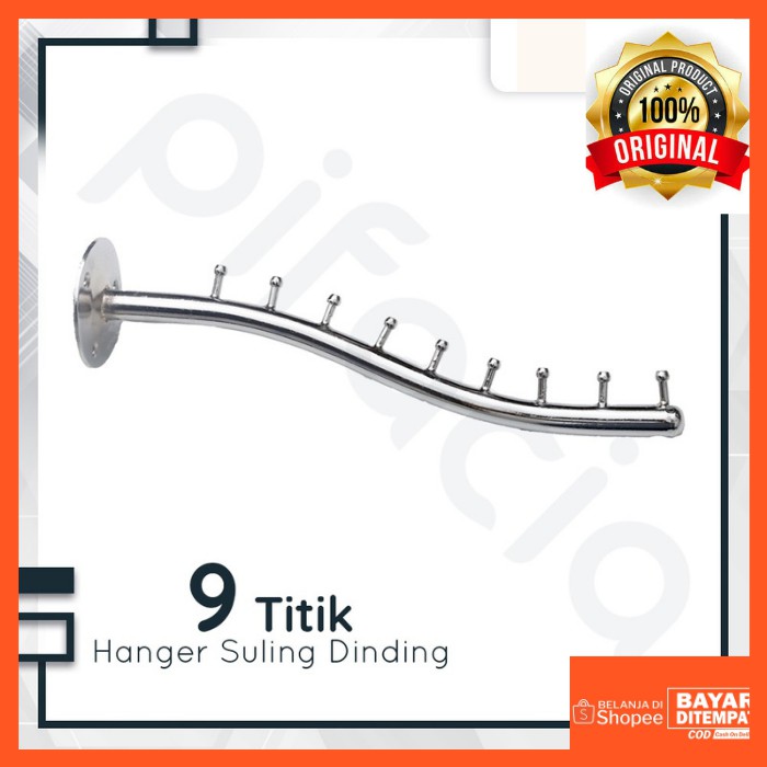 [cod] Hanger Suling Dgn 9 Titik Bisa Tempel Tembok I Organizer Display I  Gantungan Baju Serbaguna