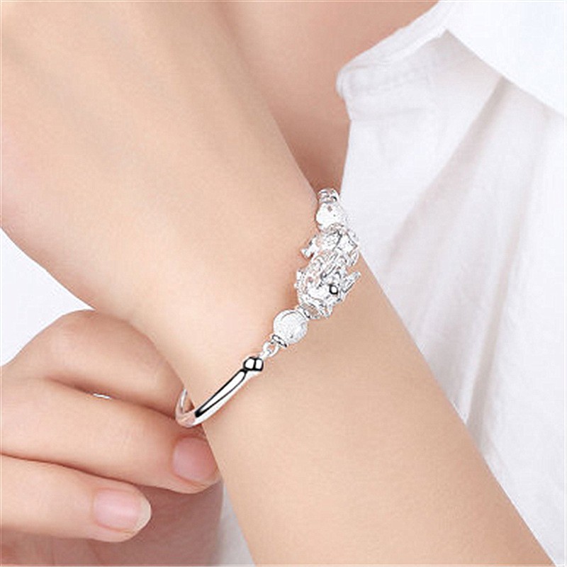 Gelang Perak Asli / Bracelet S925 / Sterling Silver /Wanita Korea Unik bracelet / Charm Gelang pria & Wanita / Gelang Couple / Gelang TitaniumA6-5