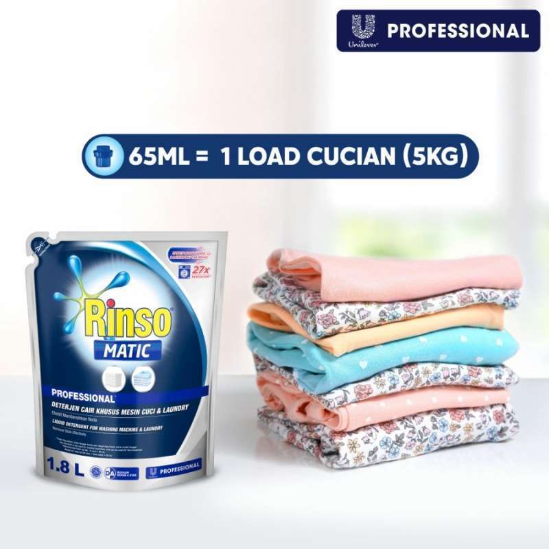 RINSO MATIC DETERJEN CAIR KONSENTRAT SABUN CUCI BAJU DETERJEN MESIN CUCI TOP LOADING &amp; FRONT LOADING