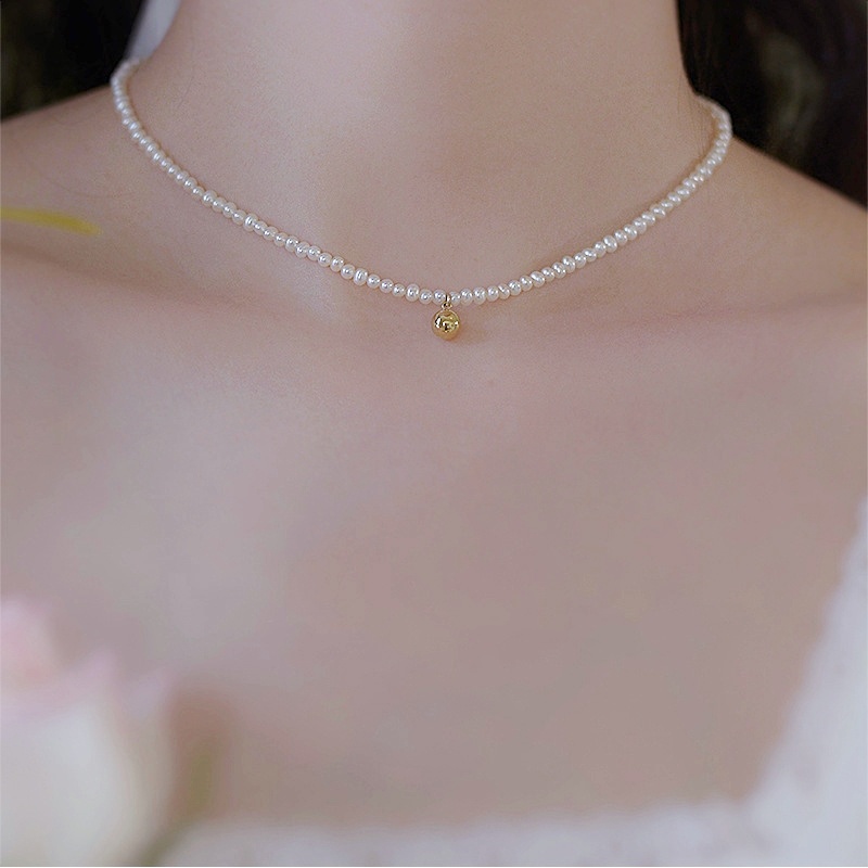 Kalung Rantai Liontin Kupu-Kupu Hias Mutiara Imitasi Gaya Korea / Simple / Sexy Untuk Wanita