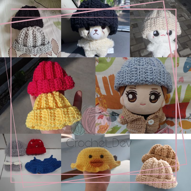Custom Topi Beanie hat, bucket hat doll 10cm & 20cm