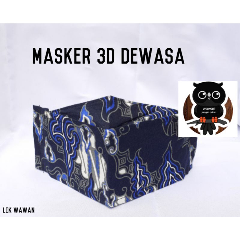 MASKER BATIK, MASKER BATIK DEWASA, MASKER 3D BATIK