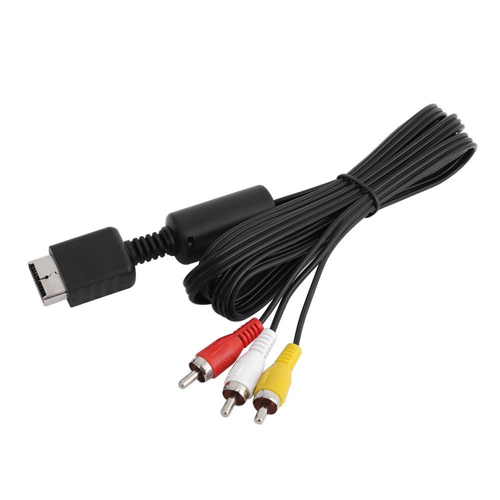 POPULAR Populer Video/Kabel Audio 1.8m Kabel AV Multi Out Hitam Untuk Sony Playstation PS PS2 PS3