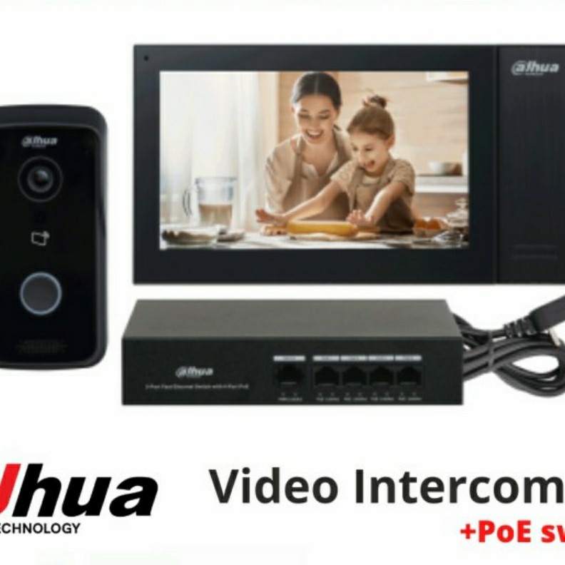 DAHUA KTP02 Video Door Phone Intercom Villa Rumah IP Camera PoE 7 inch