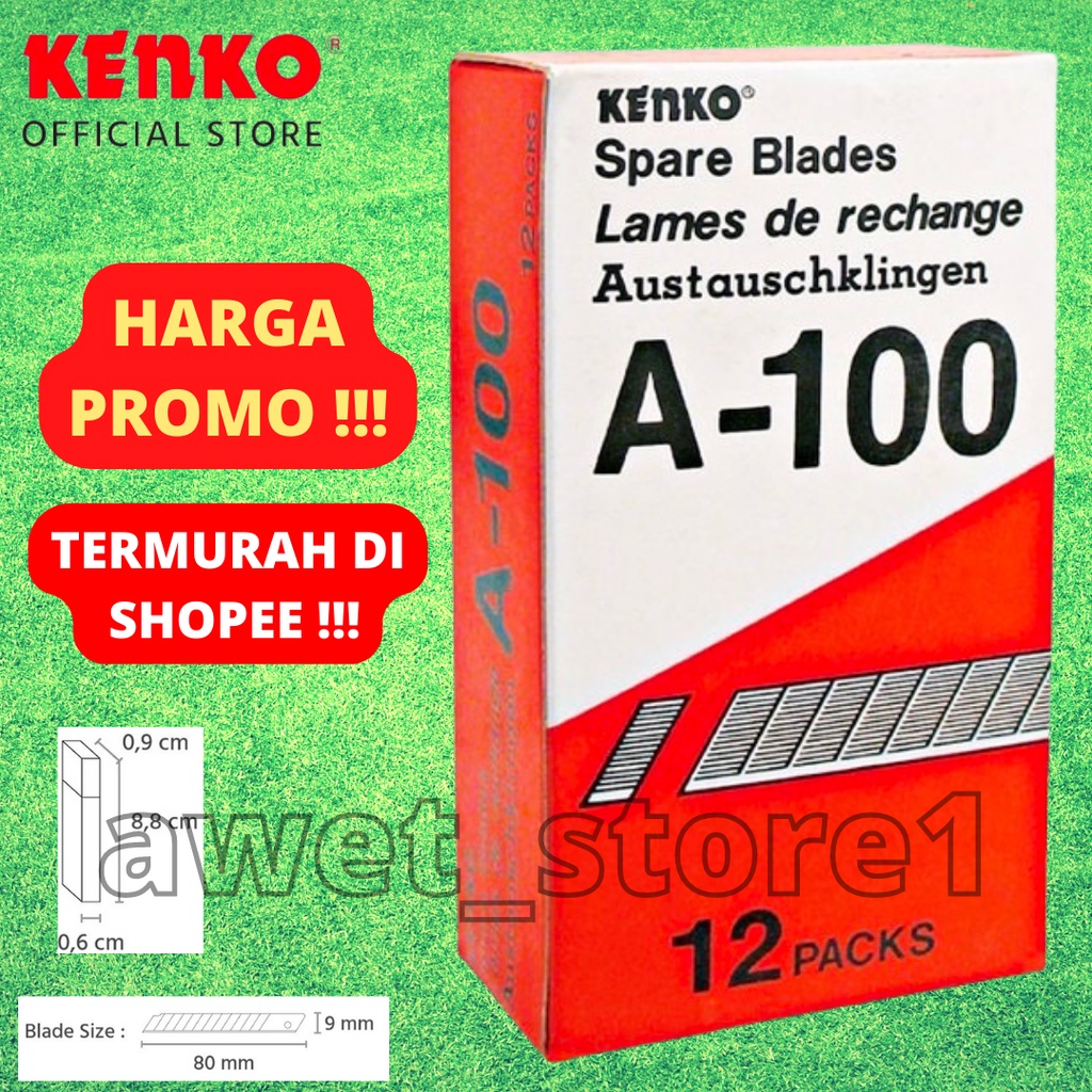 

Isi Cutter Mini / Kecil KENKO A 100 KOREA (per Pack isi 12 tube)