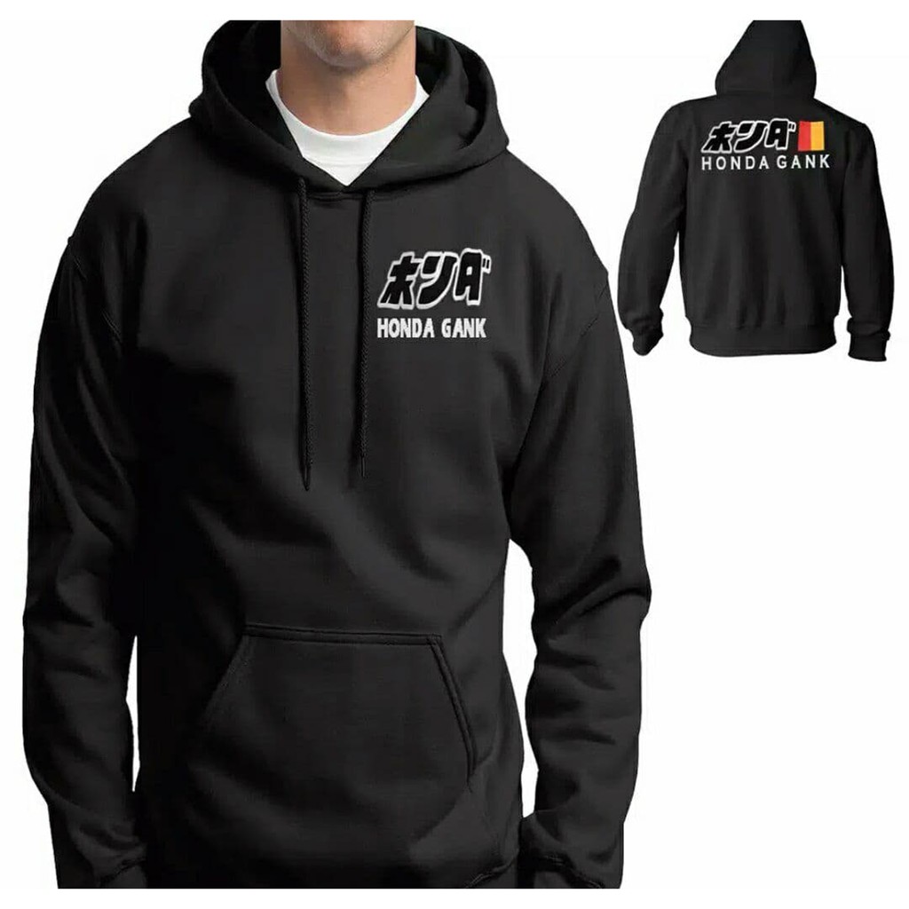 Jaket Hoodie Honda Gank Mugen Hitam